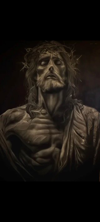 Cuadro al óleo Cristo con corona  OBRA DE AUTOR