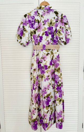 Vestido Midi Zara Estampado Flores con Cinturón
