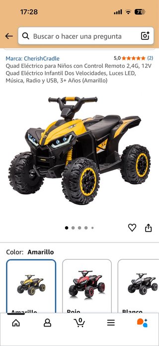Quad eléctrico infantil amarillo ZARAGOZA!!!!