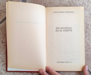 Sin Novedad en el Frente - Tapa Dura 1986 Vintage