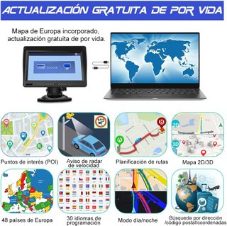 Navegador GPS 9 Camión Bluetooth AWESAFE A10