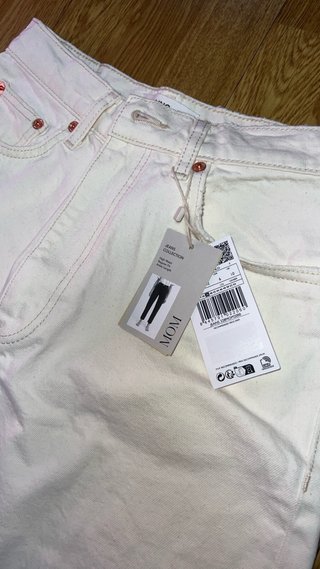 Pantalones Mango Beige Algodón