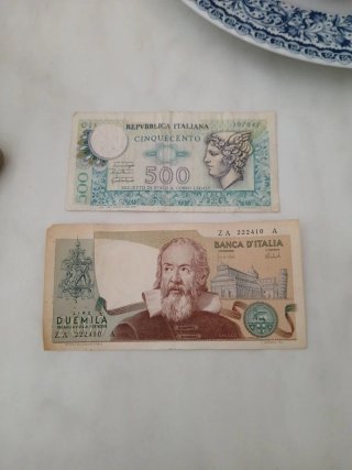 2 Banconote Lire Italiane: 500 e 2000