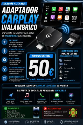 Adaptador CarPlay Inalámbrico