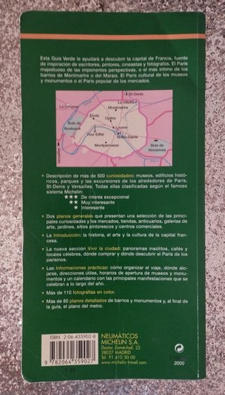 Michelin Green Guide To Paris