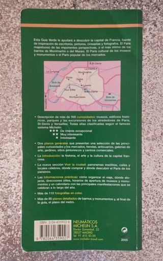 Michelin Green Guide To Paris