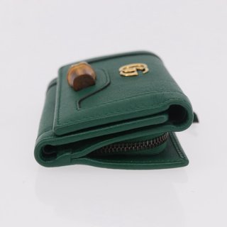 GUCCI Horsebit Compact Wallet Leather Green Gold