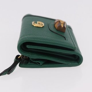 GUCCI Horsebit Compact Wallet Leather Green Gold