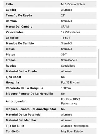 Bicicleta Enduro Specialized Status S3 Talla M