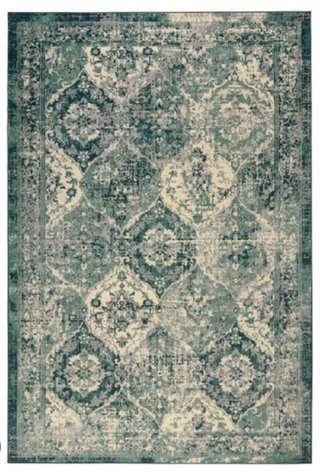 Alfombra Vonsbak estilo vintage beige y verde