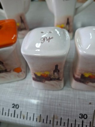 Set 5 pezzi ceramica vintage cucina