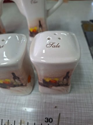Set 5 pezzi ceramica vintage cucina
