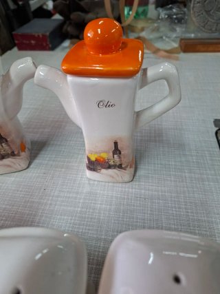 Set 5 pezzi ceramica vintage cucina