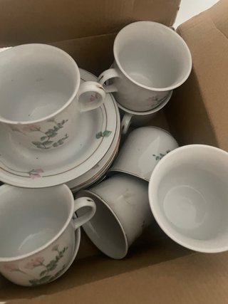 Juego de café de porcelana floral