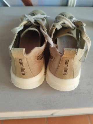 Zapatillas Camila's Beige/Kaki Malla