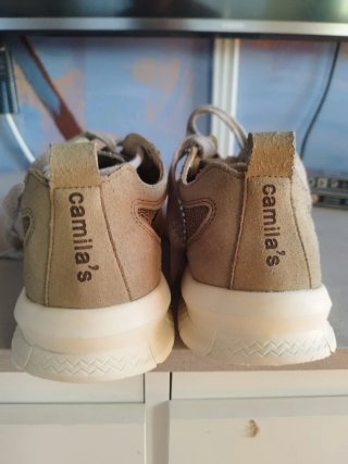 Zapatillas Camila's Beige/Kaki Malla