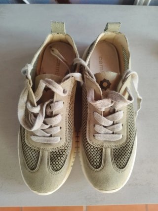 Zapatillas Camila's Beige/Kaki Malla