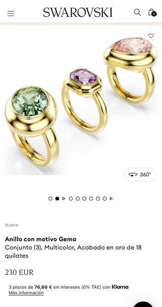 Anillos Swarovski Gema