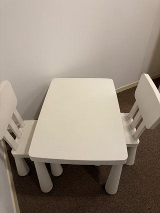 Mesa y 2 Sillas Niños Blancas
