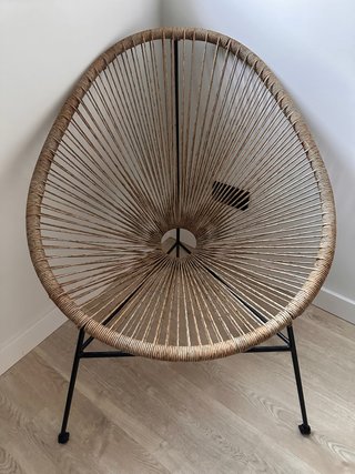 Silla Acapulco plástico  imitación Ratán y Metal
