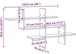 Estantería de pared de ingeniería de madera