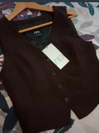Chaleco Zara Marrón Mujer