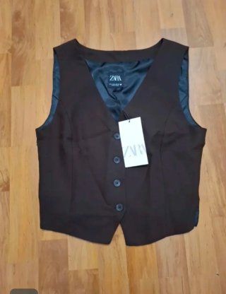 Chaleco Zara Marrón Mujer