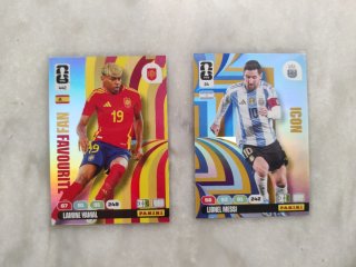 Cromos Adrenalyn XL Messi y Lamine Yamal