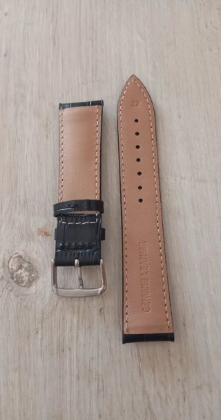 Cinturino orologio pelle nera 22mm