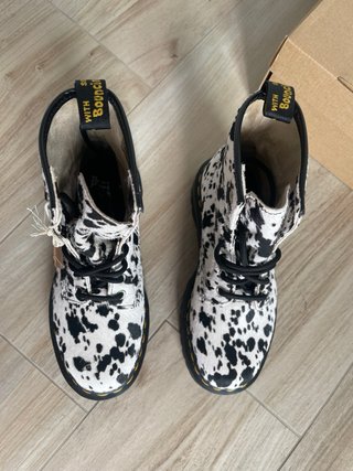 Dr. Martens Stivali Muccati Neri Bianchi