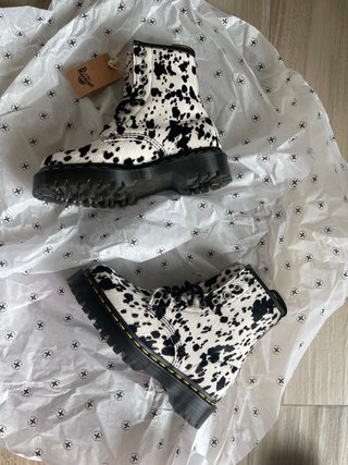 Dr. Martens Stivali Muccati Neri Bianchi