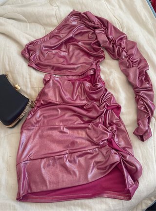 Vestido fiesta rosa talla S