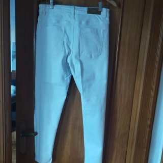 Pantalón Vaquero Blanco Talla 42