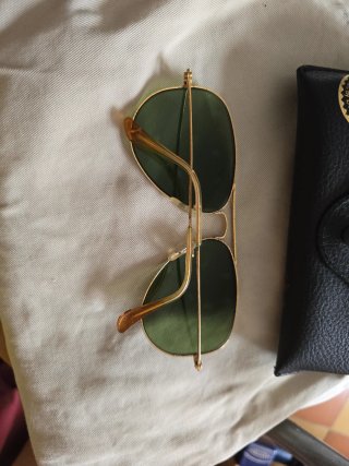 Gafas de Sol Ray-Ban Aviator Doradas Verdes