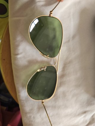 Gafas de Sol Ray-Ban Aviator Doradas Verdes