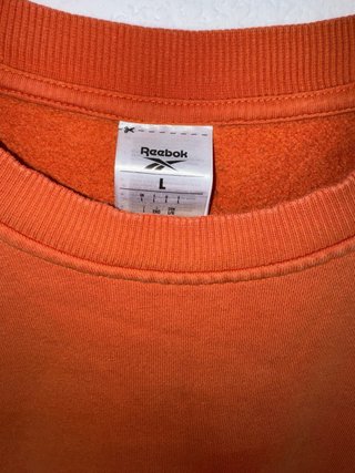 Sudadera Reebok Naranja Logo Bordado Talla L