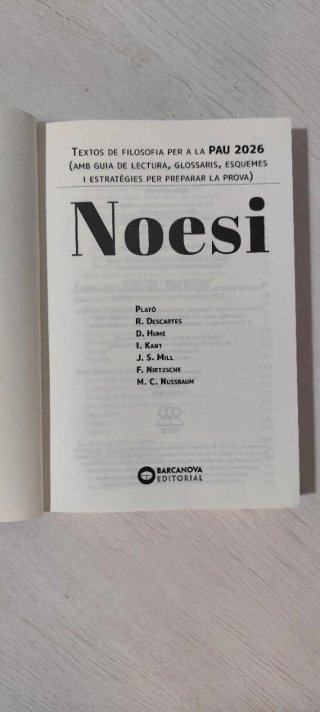 Noesi. Textos de filosofia per a les PAU 2026
