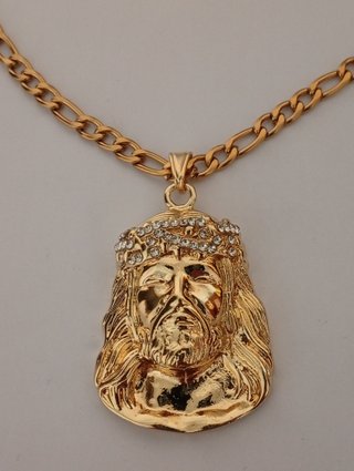 Collar Cristo Chapado Oro 18K Acero Inoxidable