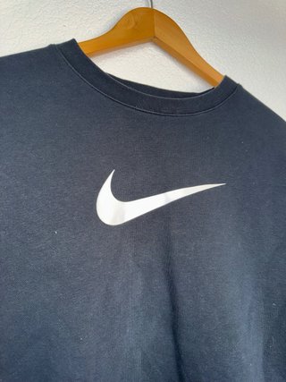 Sudadera Nike Negra Logo Swoosh Cintas