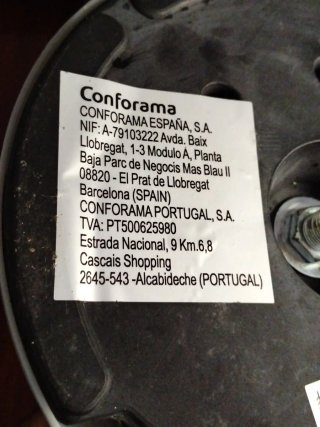 Lámpara de pie moderna 1,78m de alto