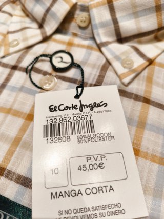 Camisa Renoir cuadros beige y marrón PLUS SIZE