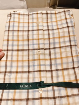 Camisa Renoir cuadros beige y marrón PLUS SIZE