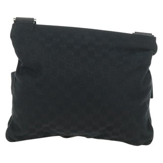 GUCCI Web Sherry Line Shoulder Bag Canvas Black