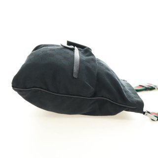 GUCCI Web Sherry Line Shoulder Bag Canvas Black