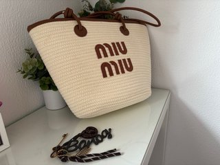 Bolso de rafia grande Mïu Mïu