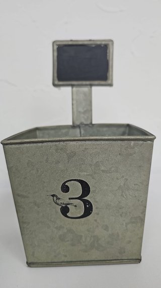 Juego 4 maceteros metálicos con pizarra