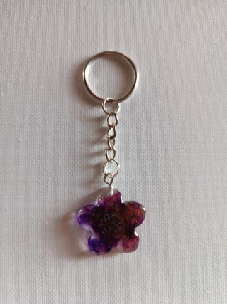 Llaveros Flor Morado y Rosa