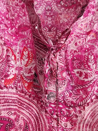 Blusa Motivi fantasia Paisley rosa seta