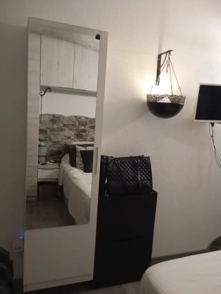 Armario alto con espejo y puerta