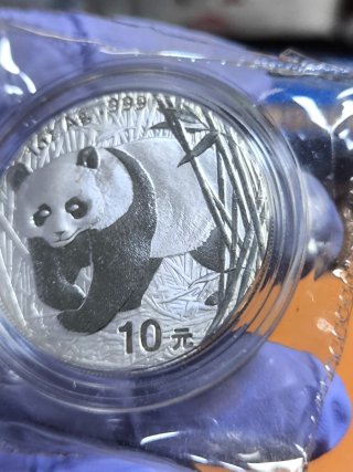 Moneda 1 Onza Plata Panda 2001